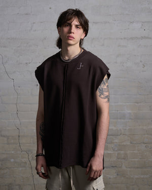 Bild in Slideshow öffnen, Sleeveless T-Shirt Chocolate - lovelostclo
