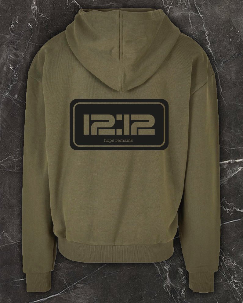 Zip-Hoodie 12:12 Olive - lovelostclo